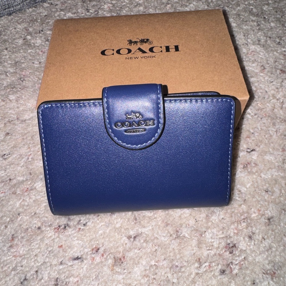 Coach Navy Leather Wallet